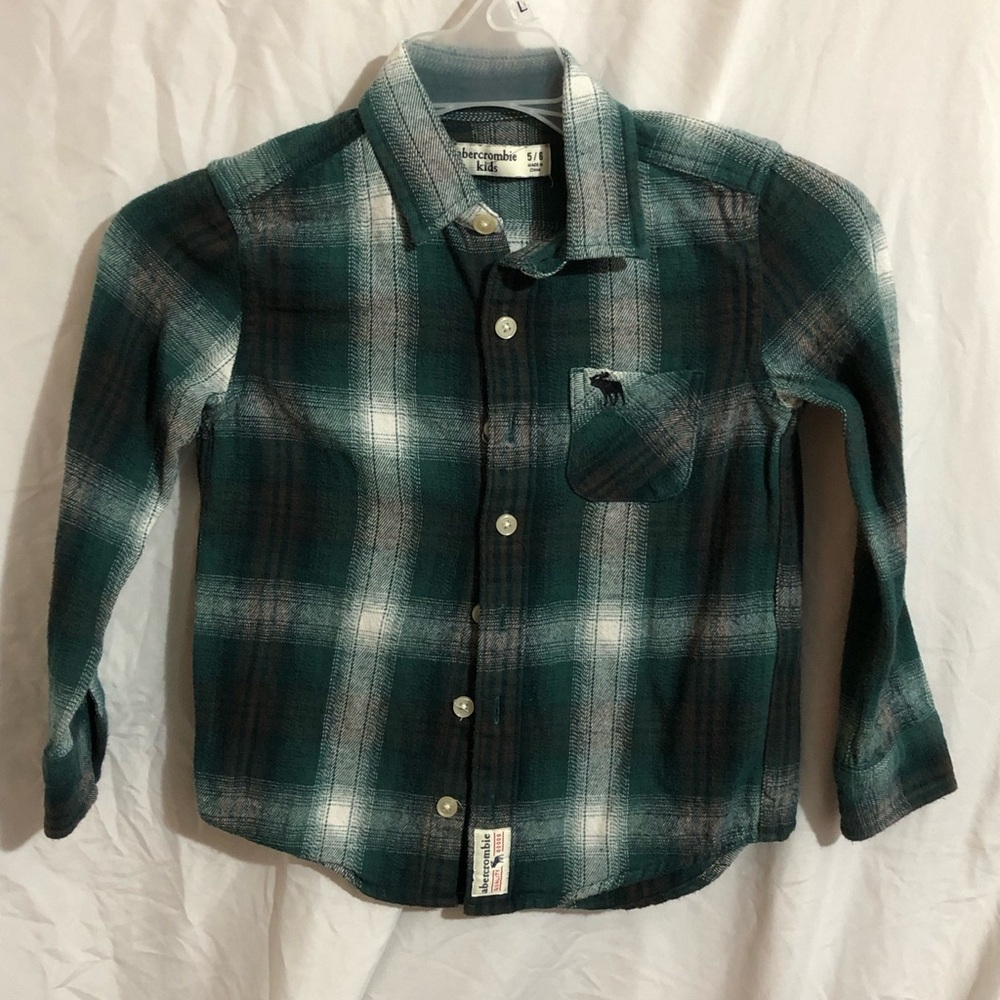 Green Plaid Kids Shirt